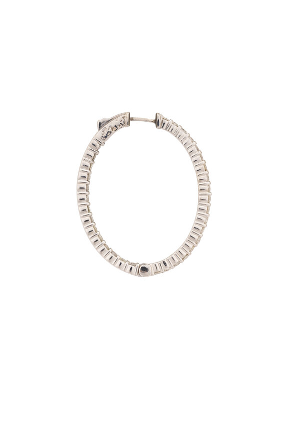 Lowy & Co 18k White Gold Diamond Hoop - view 2