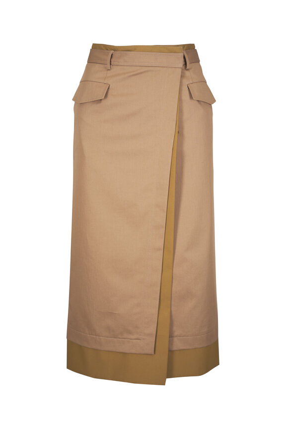 TWP A Trip To The Met Khaki Cotton Midi Skirt - view 1