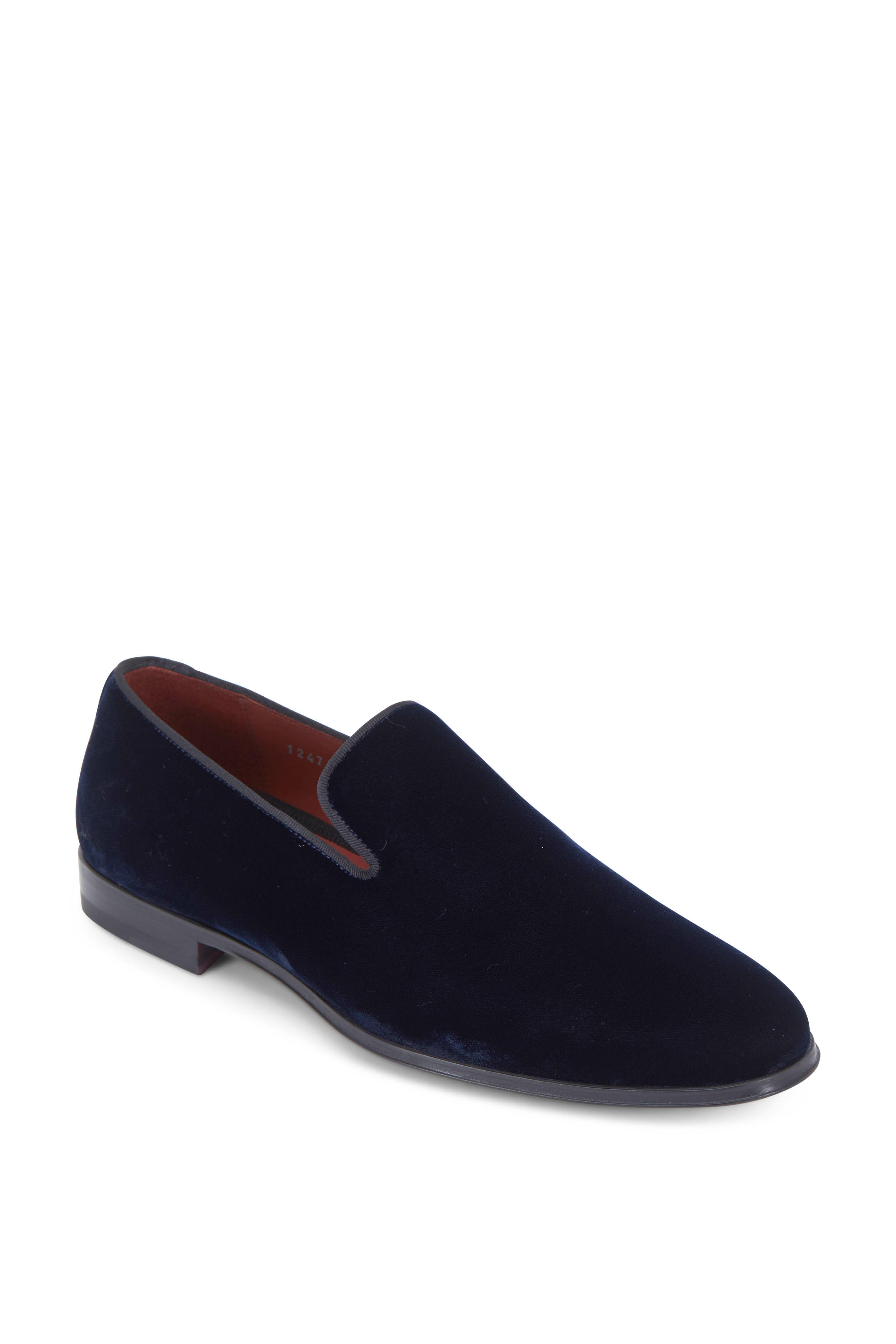 Men's Navy Blue Velvet Loafers