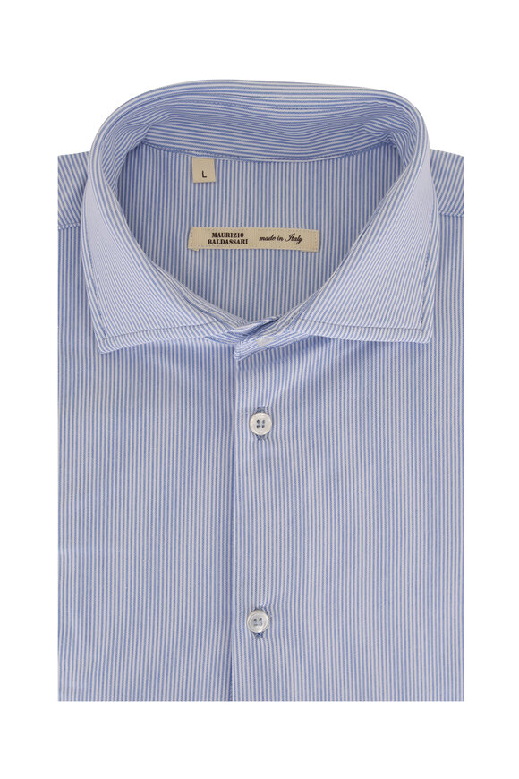 Maurizio Baldassari Blue & White Stripe Sport Shirt