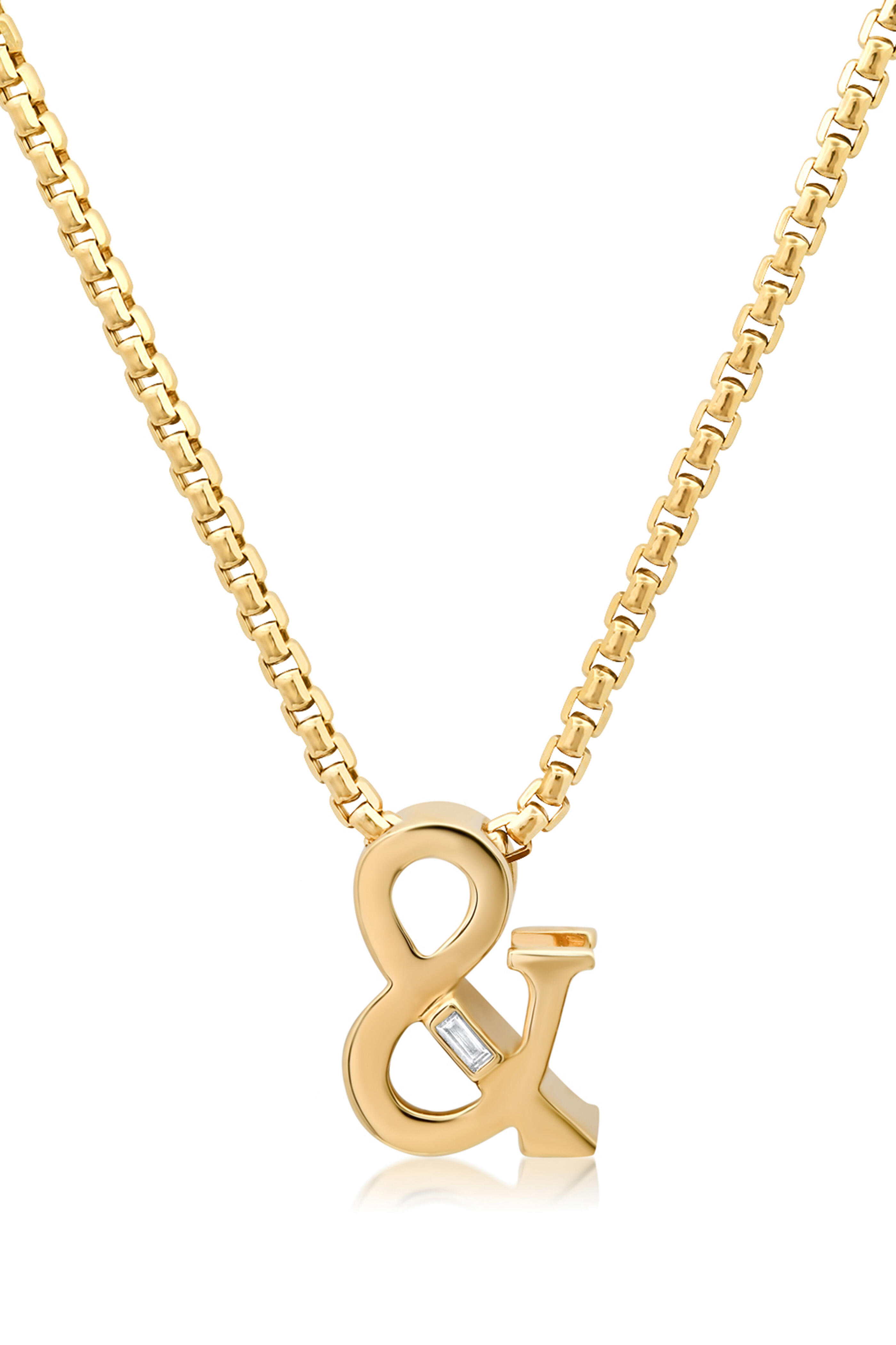 Helena Rose - 14k Yellow Gold Slide-On Ampersand with Baguette