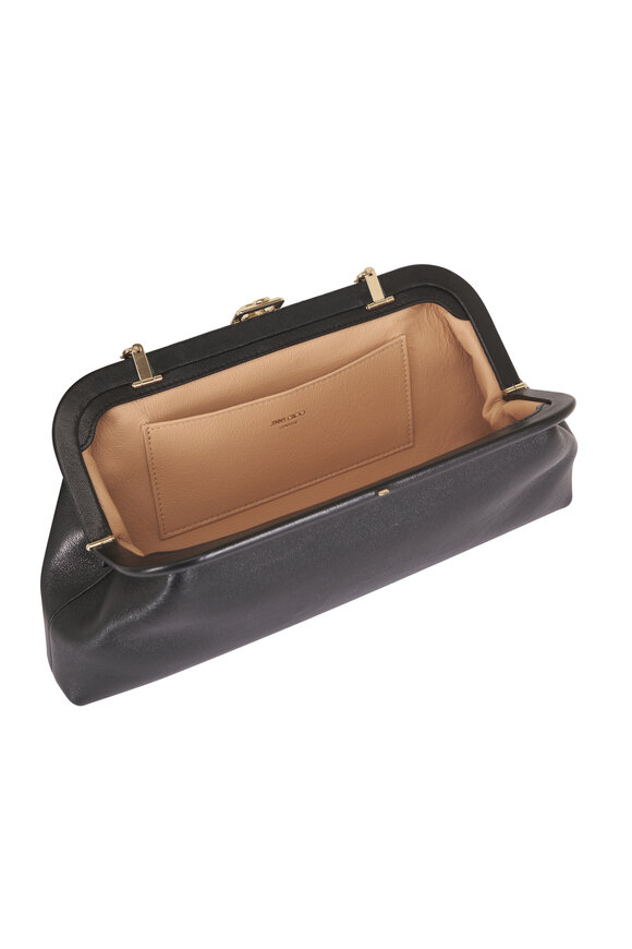 Jimmy Choo Skylar Black Leather Clutch - view 5