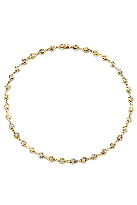 Sydney Evan 14K Gold Marquis Protective Eye Eternity Necklace