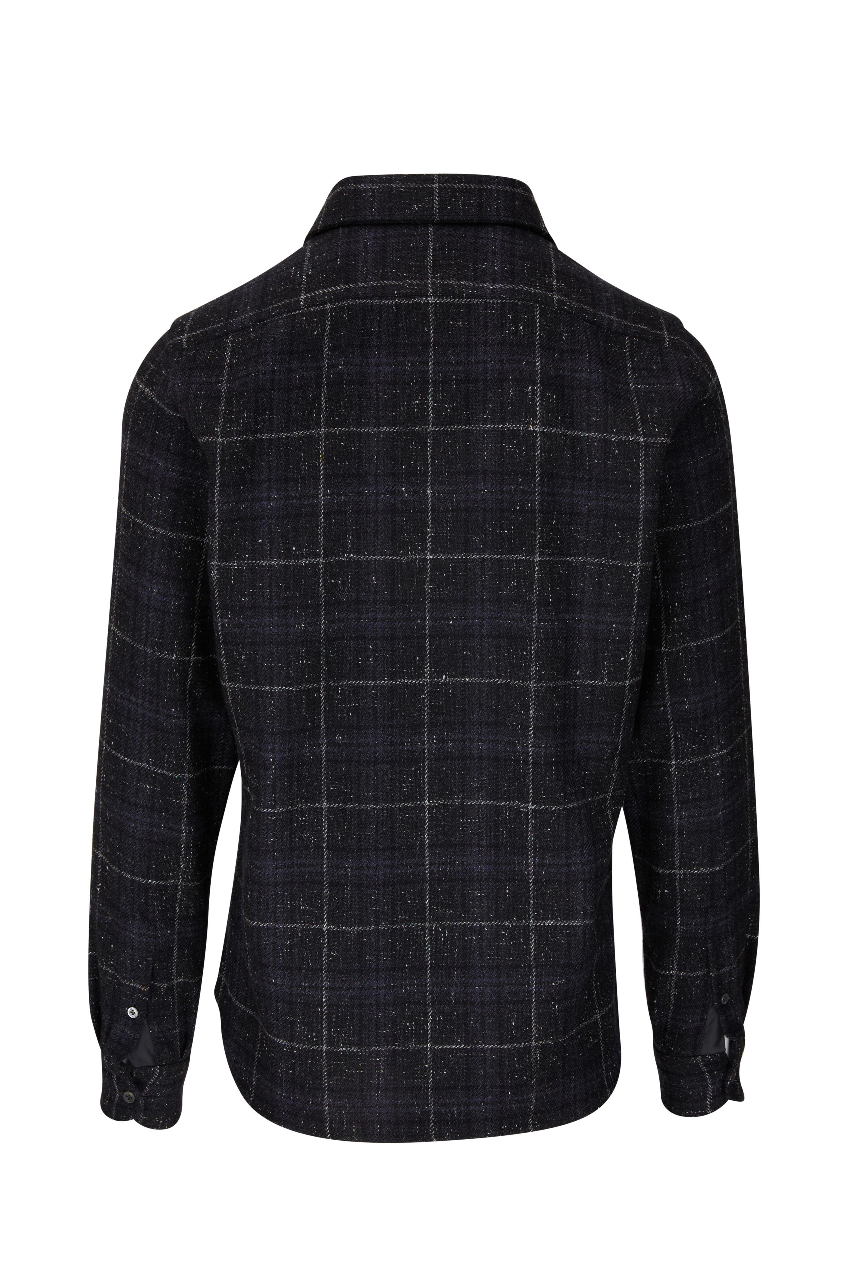 Kiton - Charcoal Gray Large Check Overshirt