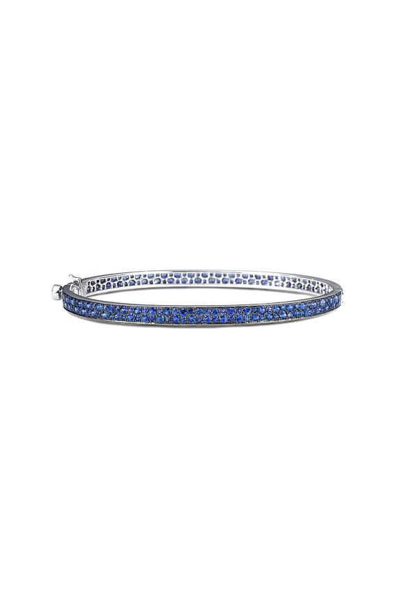 Nam Cho 18-karat Blue Sapphire & Diamond Double Row Bangle - view 1