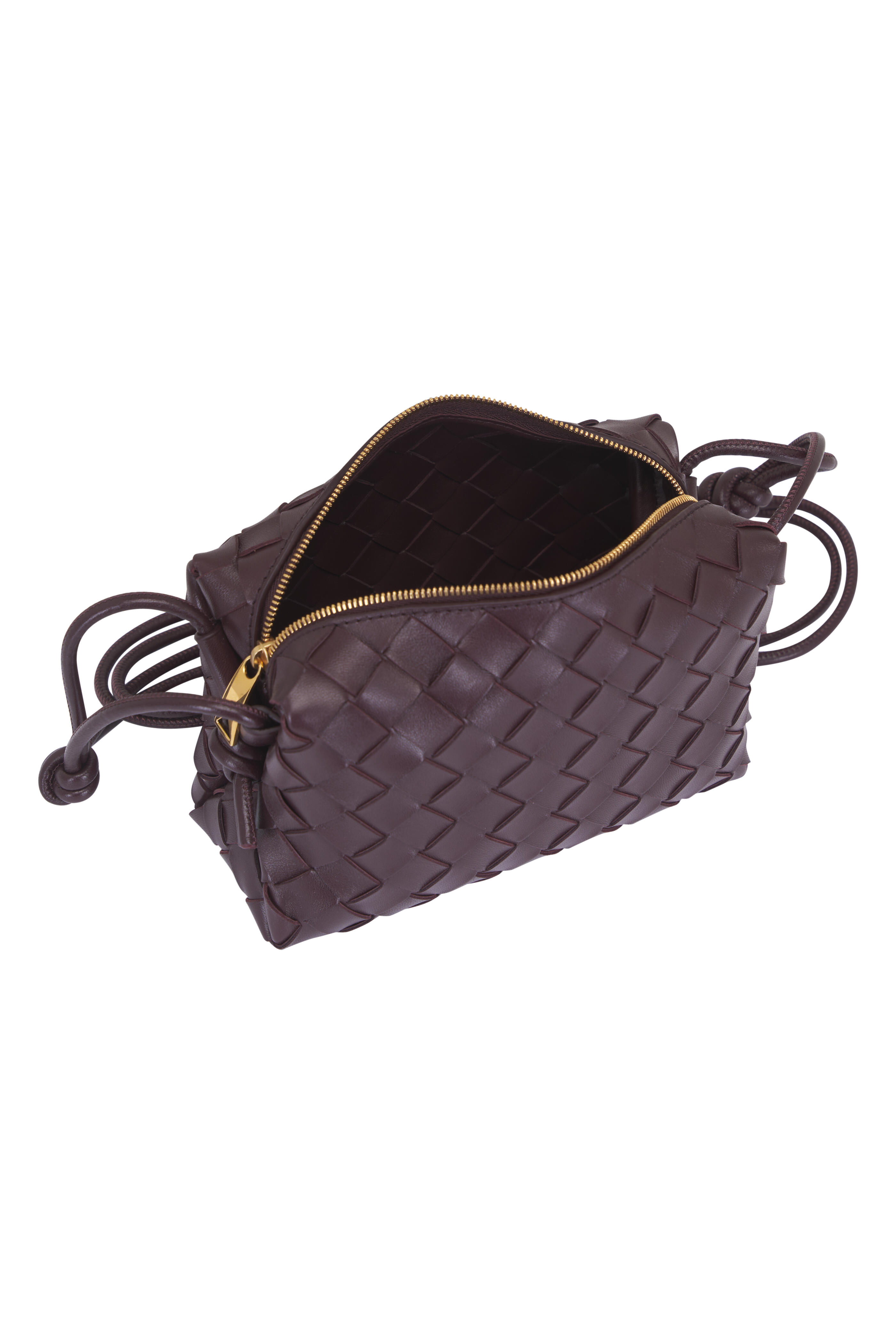 バッグ Bottega Veneta Intrecciato Handbag Bottega Veneta - Mini Loop Black Intrecciato Leather Bag