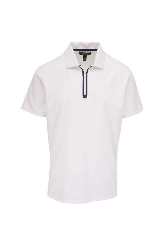 RLX Ralph Lauren White Tech Jersey Quarter Zip Polo - view 1