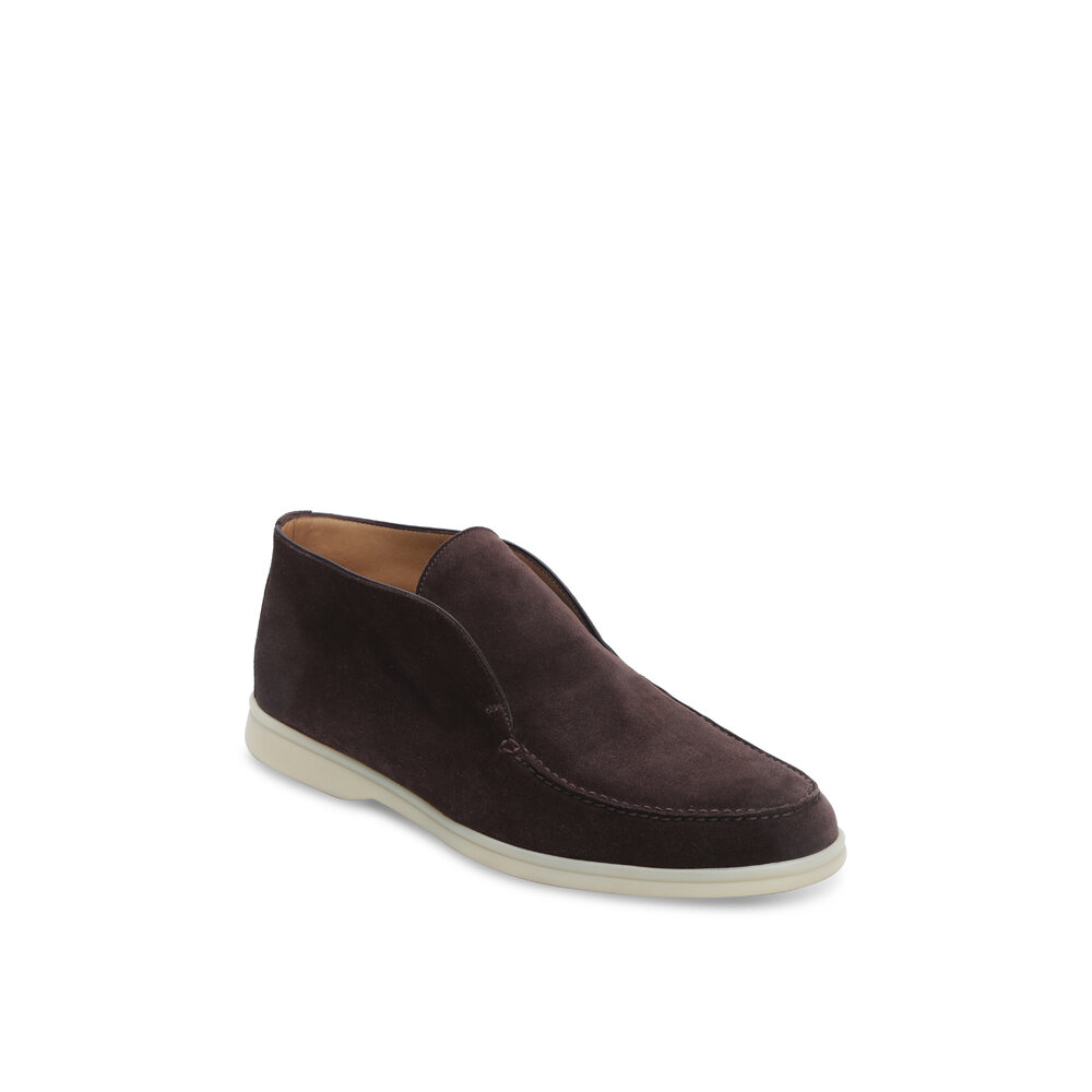 Loro Piana - Open Walk Chocolate Brown Suede Boot display picture 2