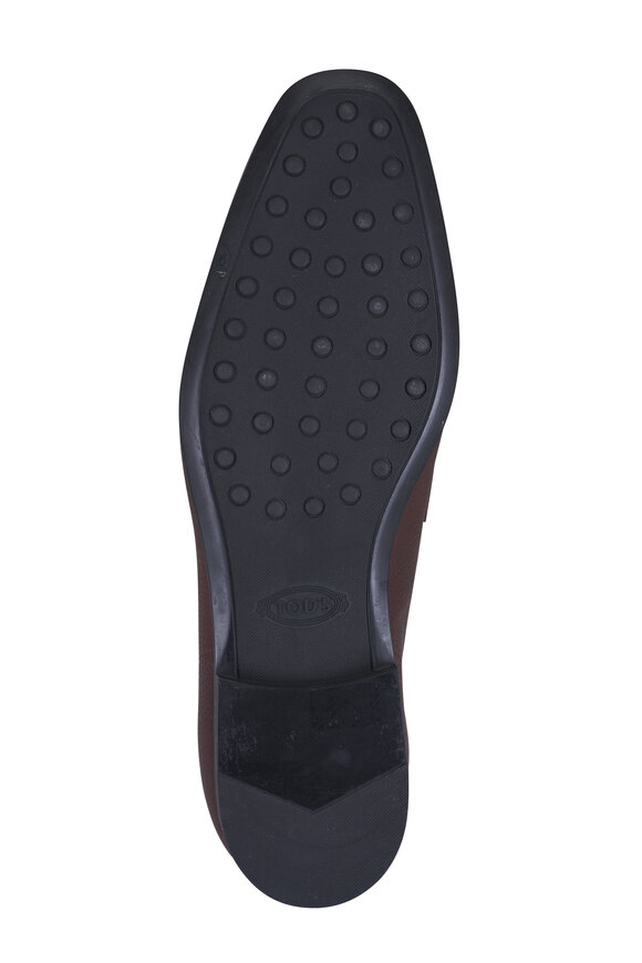 Tod's Mocassino Gomma Medium Brown Leather Loafer - view 4