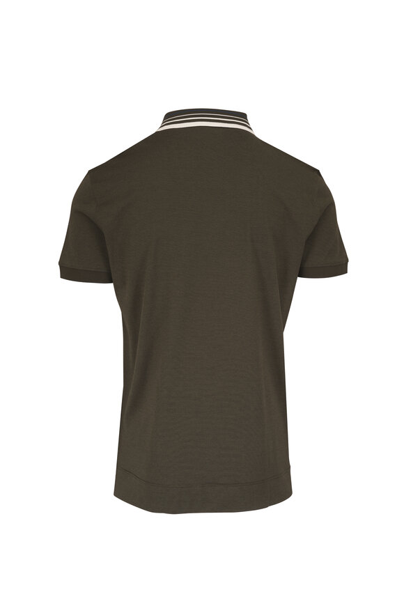 Orlebar Brown Dominic Bayleaf Green Tipped Polo - view 2