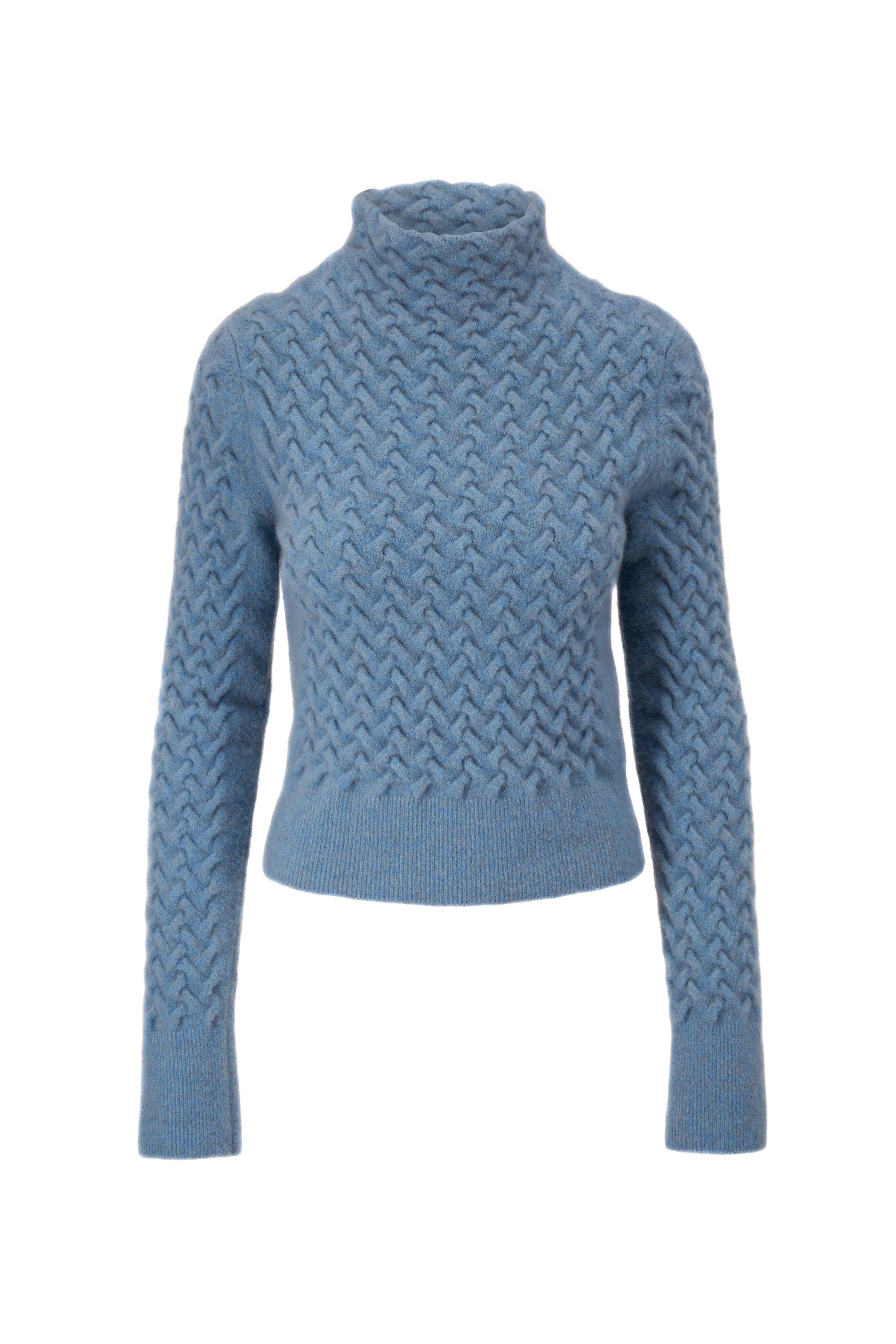 Giorgio Armani - Blue Textured Mockneck Sweater