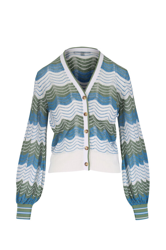 Veronica Beard Laurinor Dove Multi Pointelle Cardigan - view 1