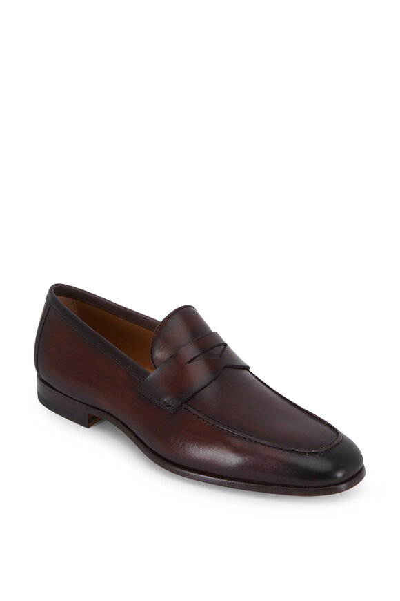 Magnanni - Reed Mid Brown Burnished Leather Penny Loafer