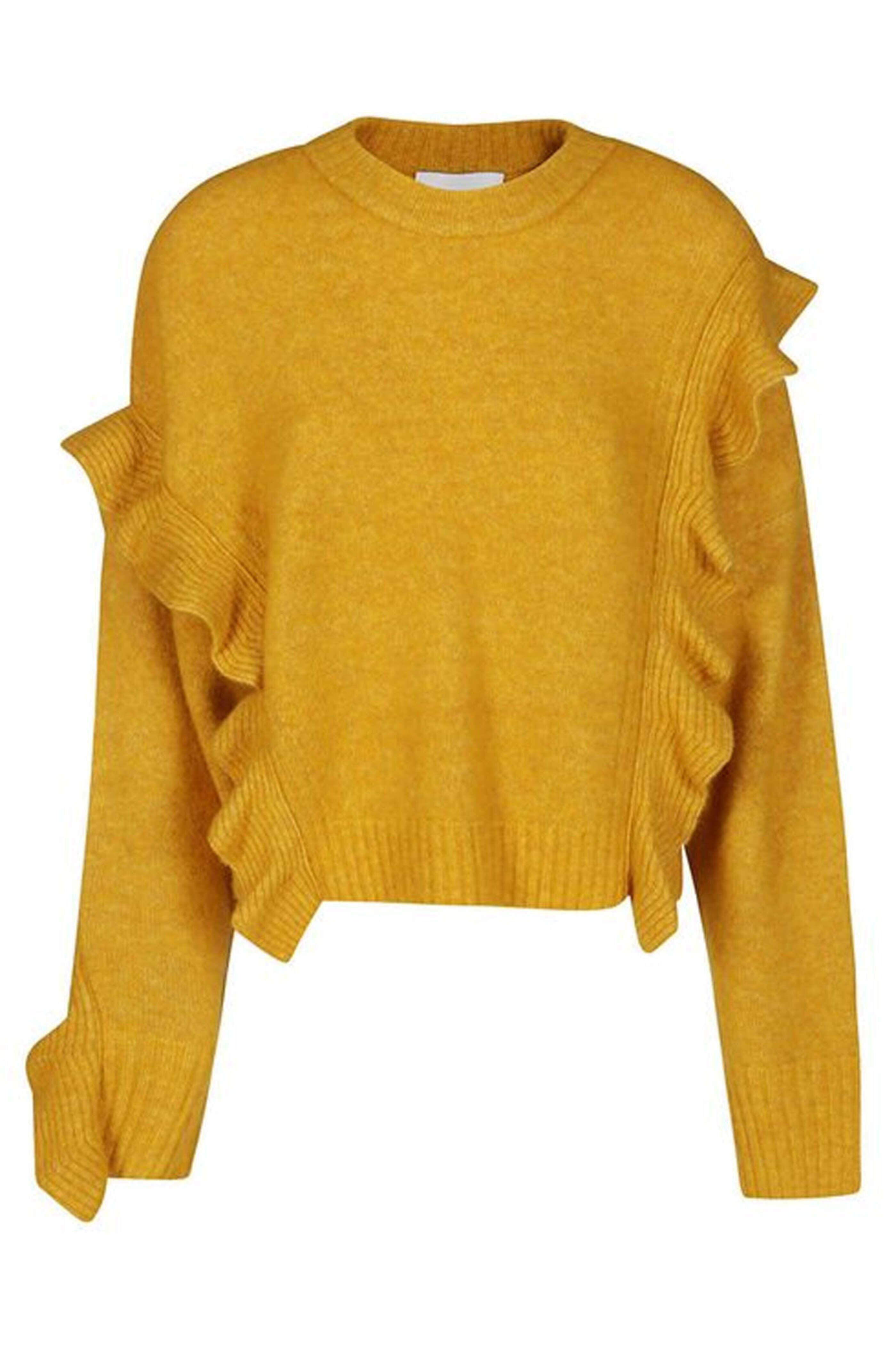 3.1 Phillip Lim - Mustard Ruffle Cropped Sweater