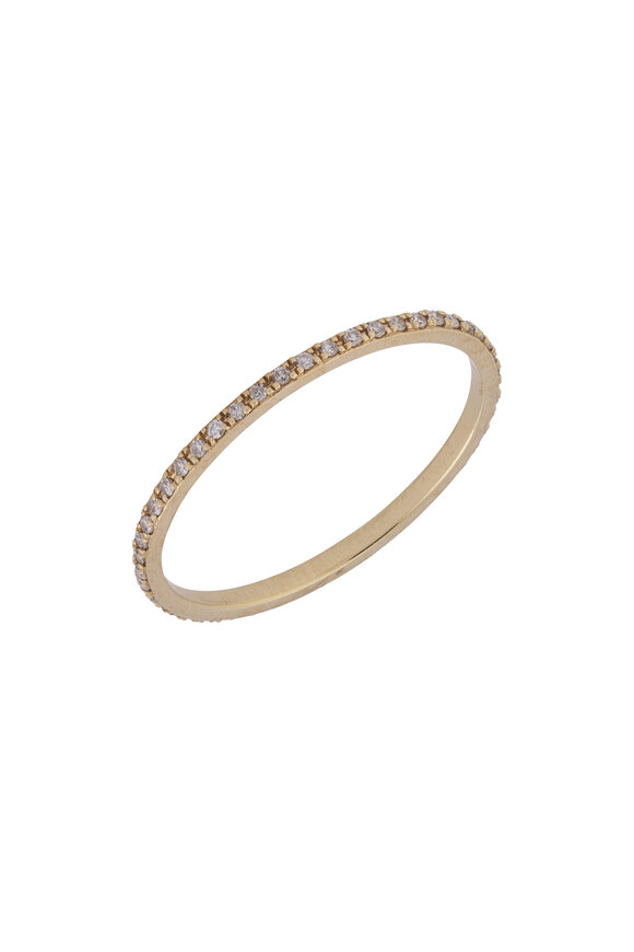 Kai Linz 14k Yellow Gold White Diamond Stacking Band