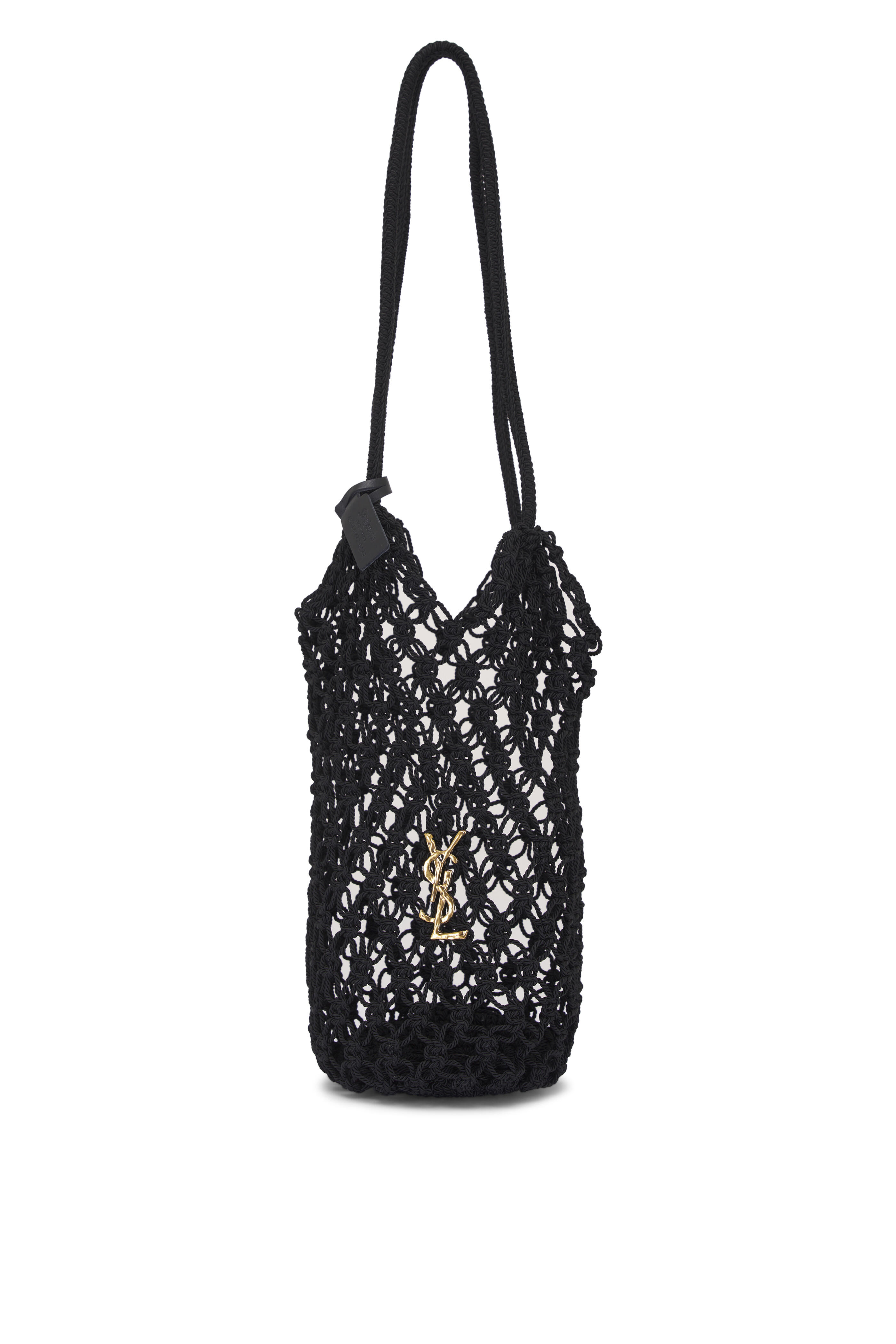 Saint Laurent - Black Woven Cord Shoulder Bag