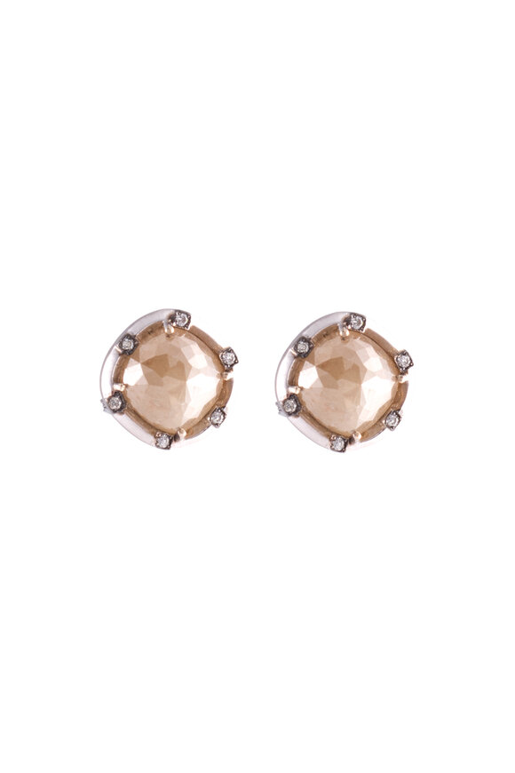 Sylva & Cie Rough Cut Diamond Studs - view 1