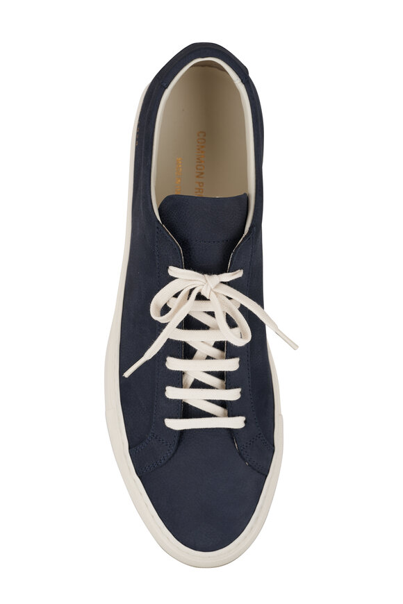 Common Projects - Contast Achilles Navy Leather Low Top Sneaker  