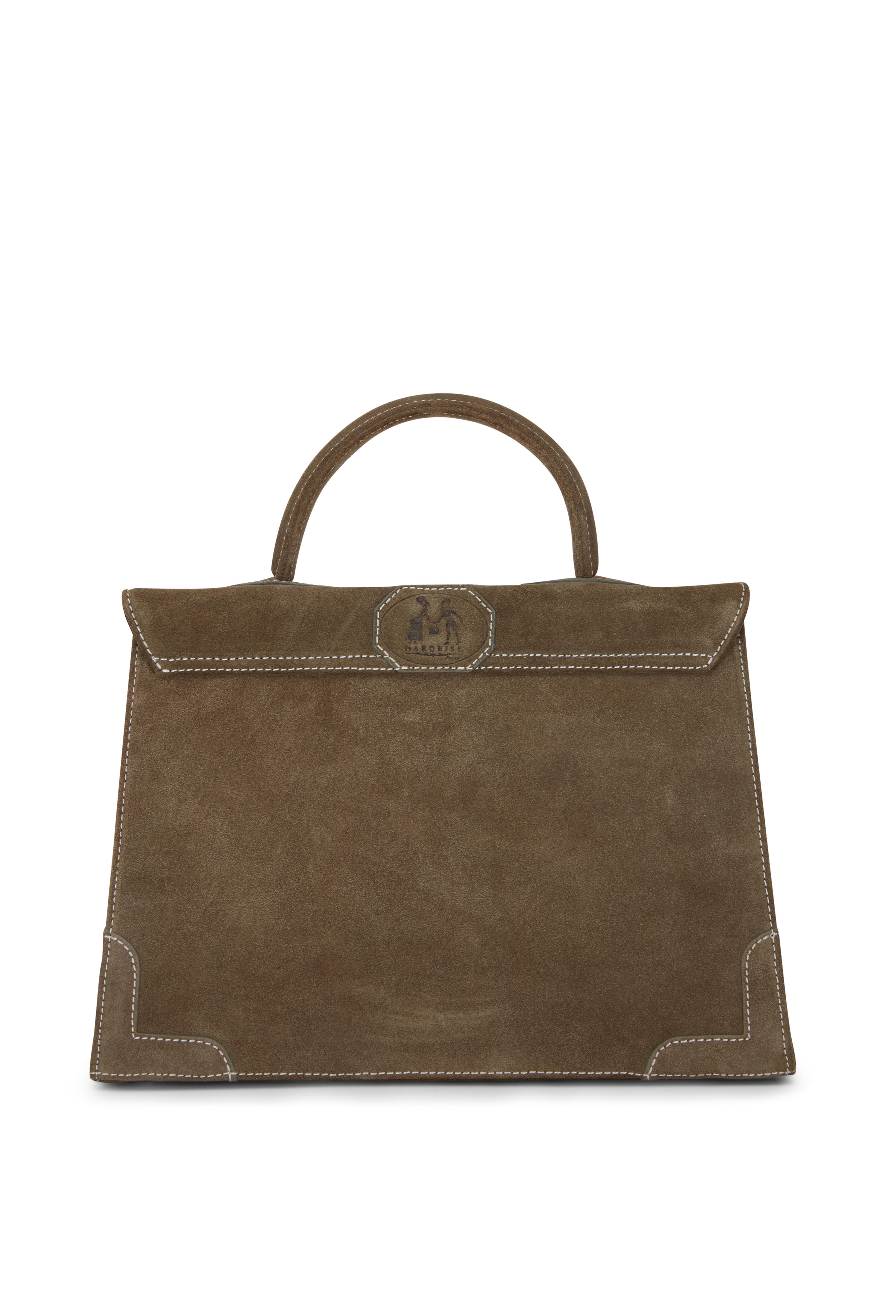 Marquise Paris - Lumière Khaki Suede Equestrian Shoulder Bag