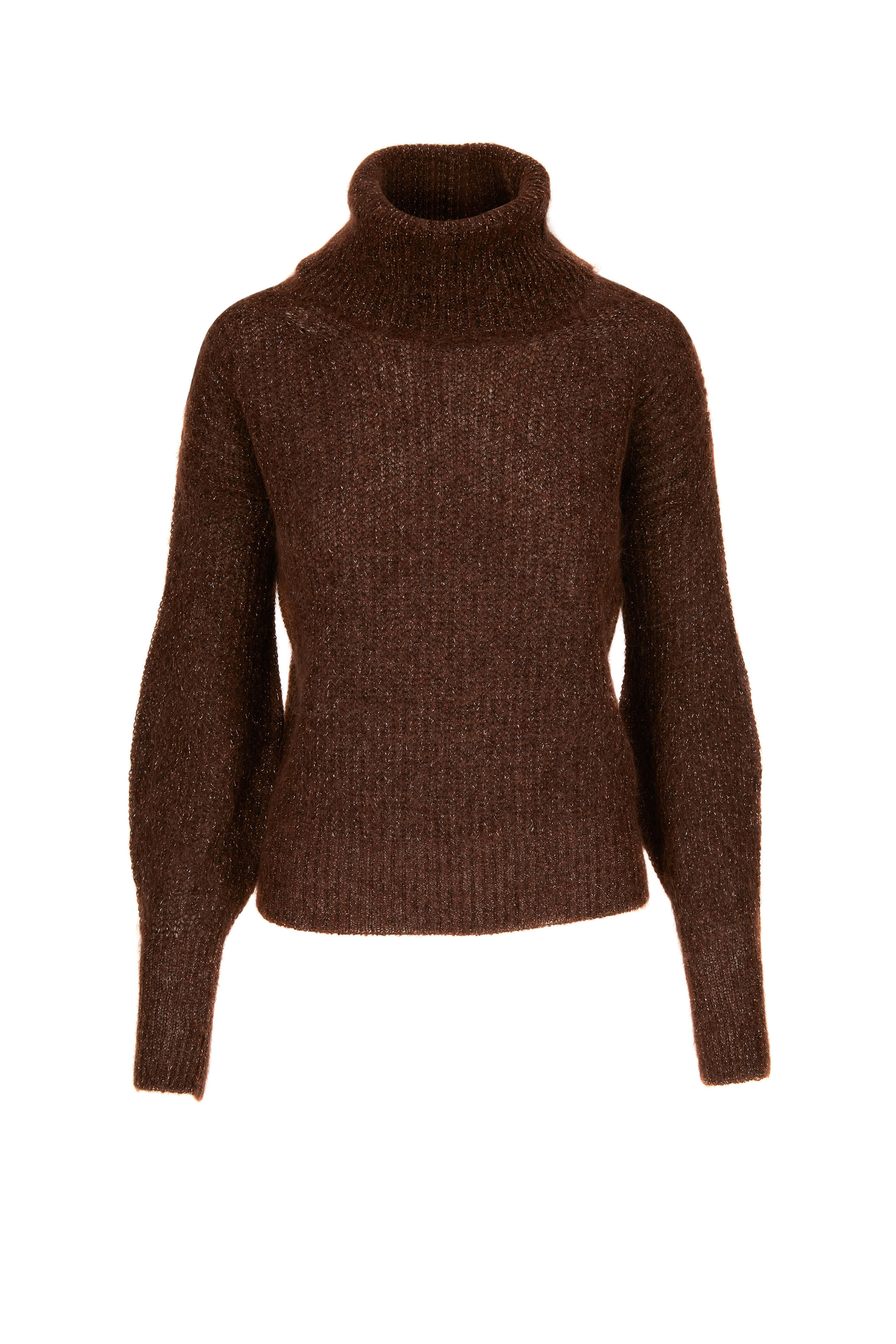 D.Exterior - Mocha Lurex Turtleneck | Mitchell Stores