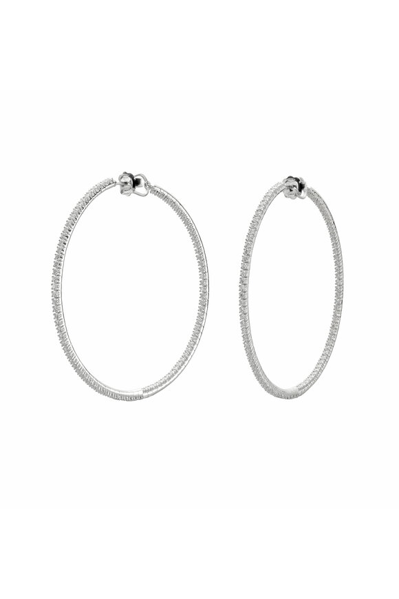 Mattia Cielo 3.35CT Diamond Hoop Earrings