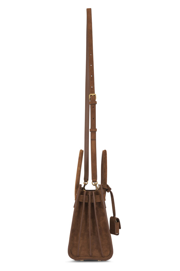 Saint Laurent Sac De Jour Cognac Suede Tote - view 4