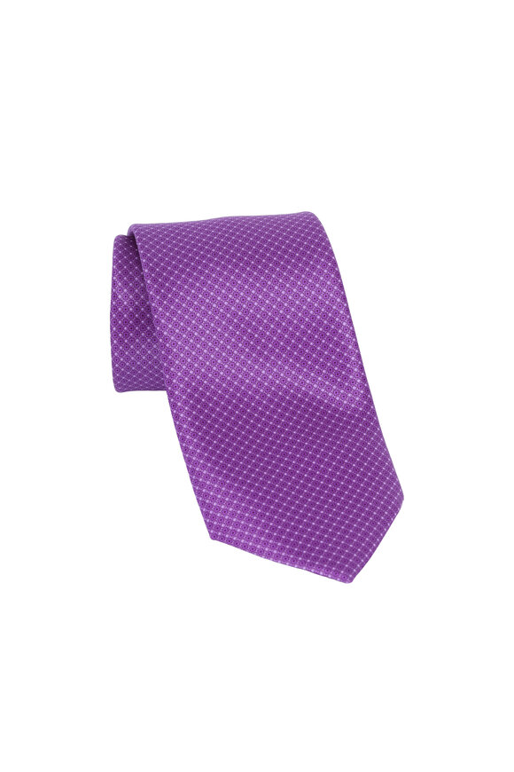 Zegna - Purple Dot Silk Necktie
