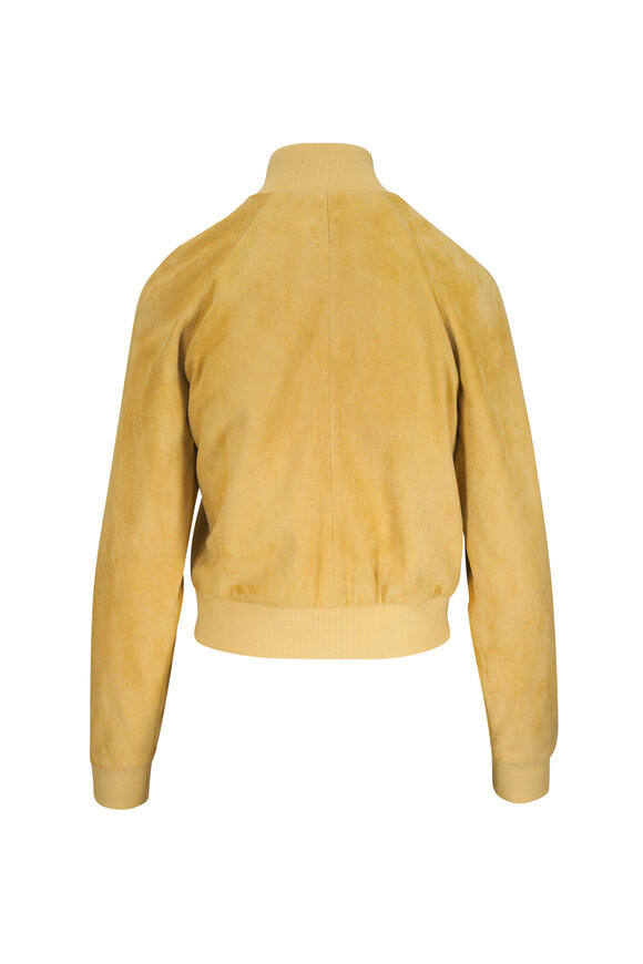 Miu Miu Yellow Suede Cropped Leather Jacket - view 3