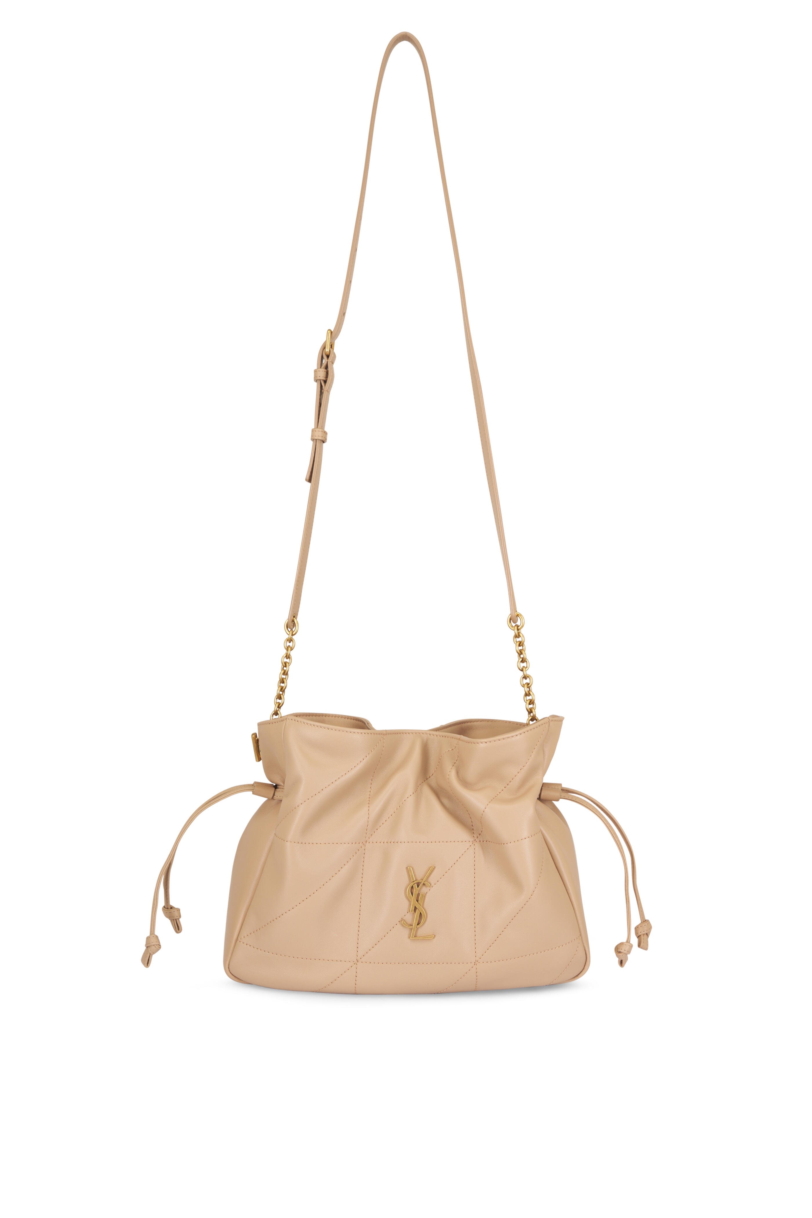 Saint Laurent - Jamie Beige Leather Shoulder Bag - view 1