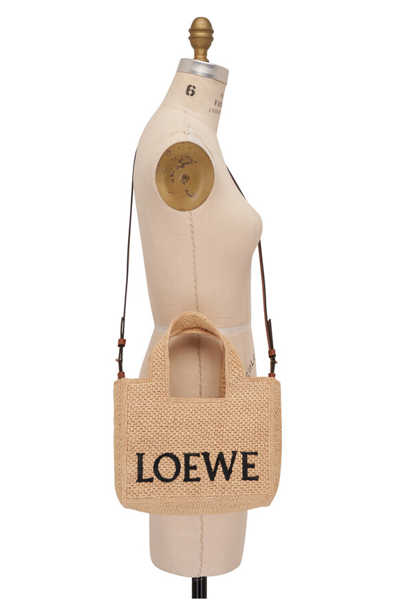 Loewe - Small Natural Raffia Logo Shoulder Bag 