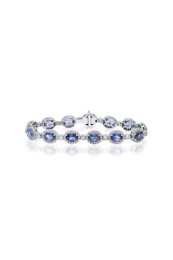 Diana M Jewels 18k White Gold Sapphire & Diamond Bracelet - view 1