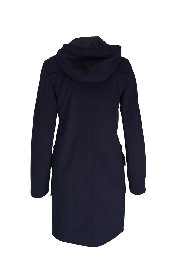 Akris Punto - Navy Wool Hooded Coat