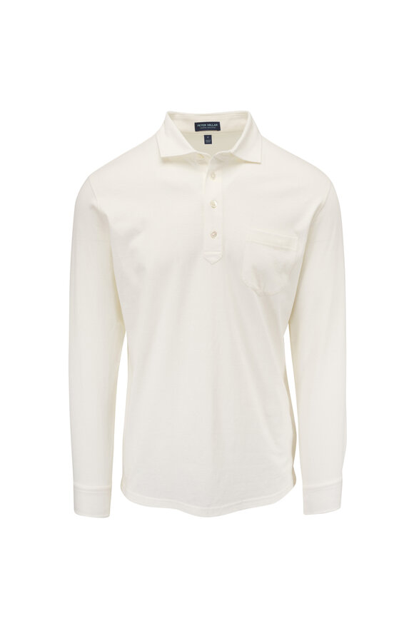 Peter Millar Landon Almond Long Sleeve Polo - view 1