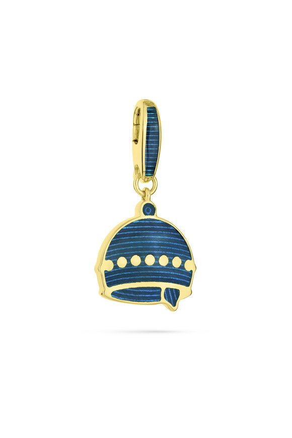 Paul Morelli 18k Yellow Gold Blue Enamel Bell Charm