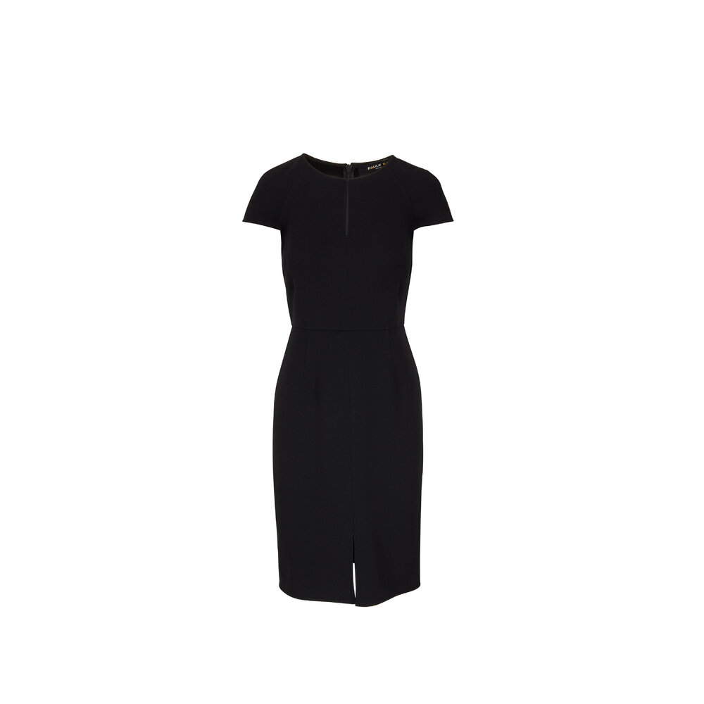 Paule Ka - Black Split Neck Dress | Mitchell Stores