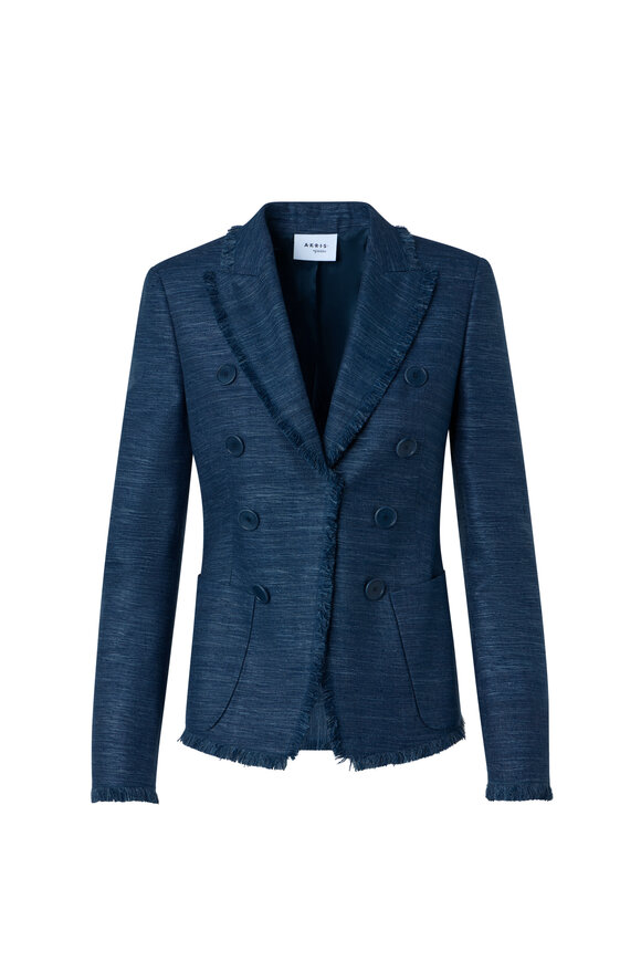 Akris Punto Dark Blue Silk & Cotton Jacket