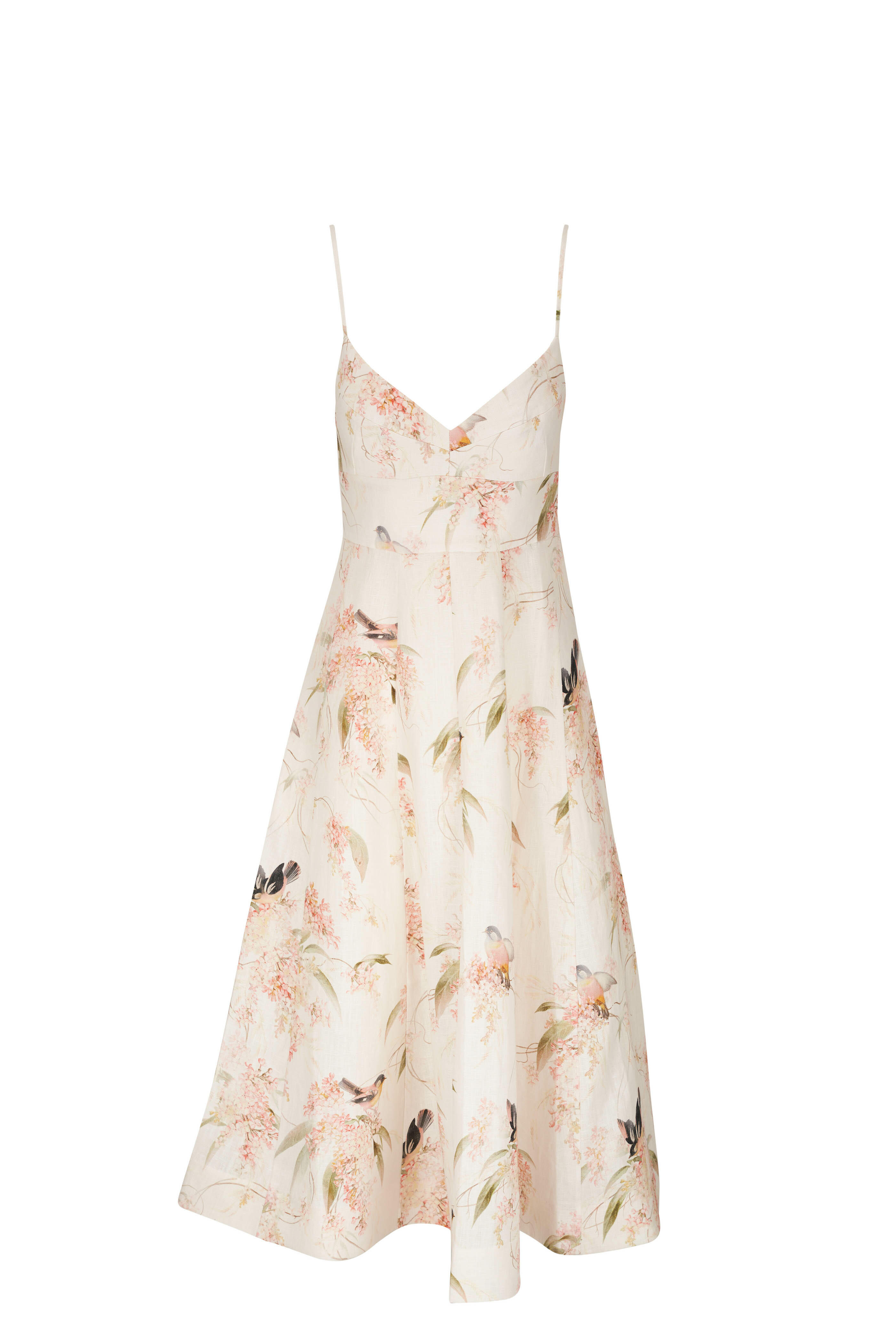 Zimmermann - Picnic Coral Birds Midi Dress | Mitchell Stores