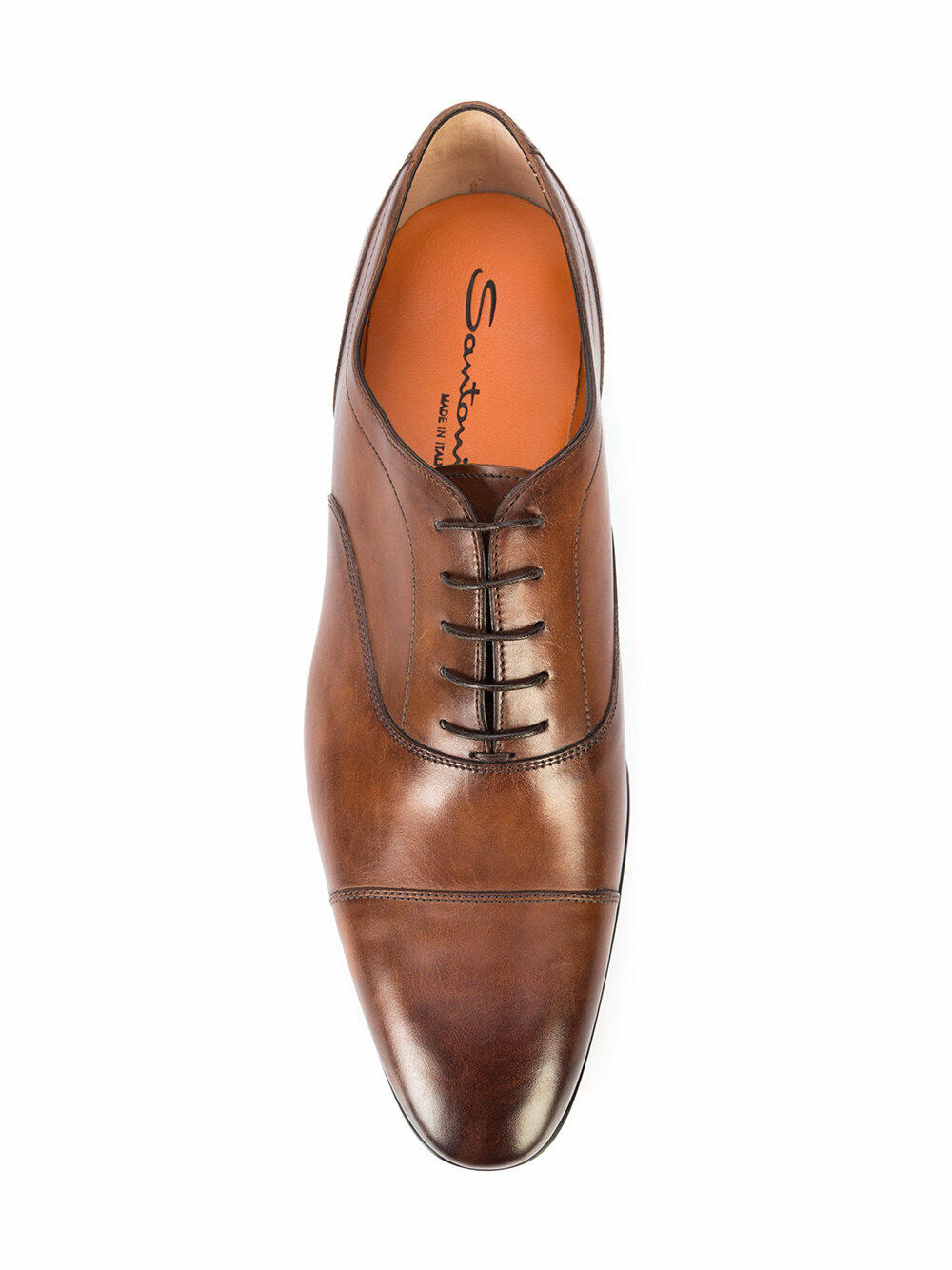 Santoni - Eamon-2 Brown Leather Cap-Toe Oxford | Mitchell Stores