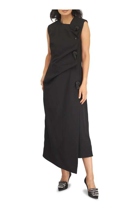 Bottega Veneta Black Wool Sleeveless Midi Dress - view 2