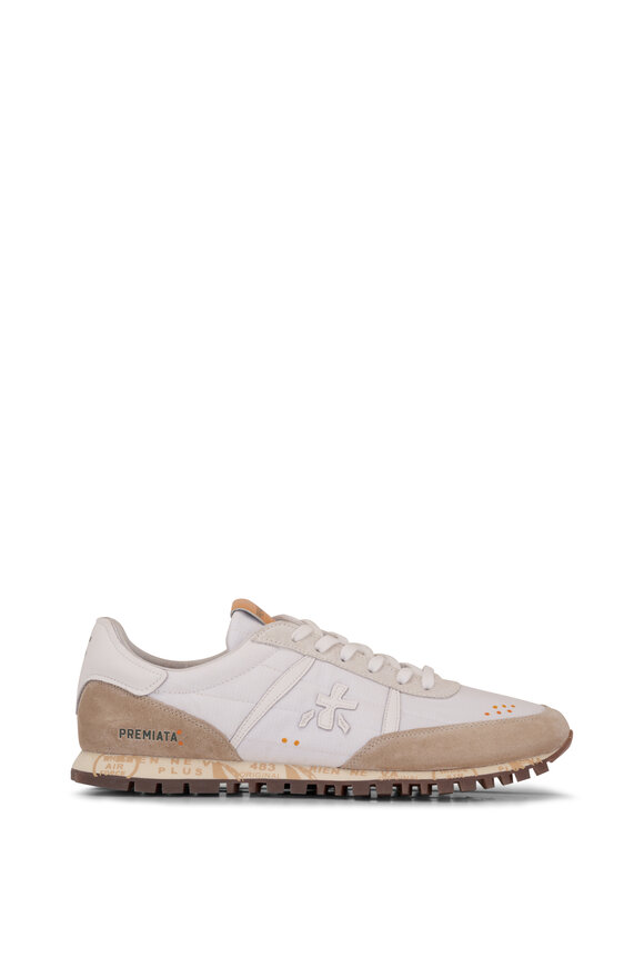 Premiata - Sean White & Beige Suede Sneaker 