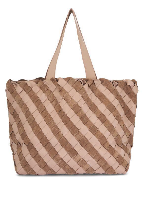 Naghedi Medium Como Stripe Canyon Suede & Neoprene Tote - view 1