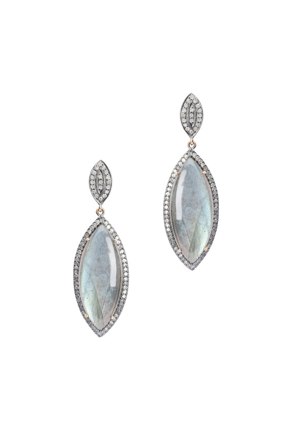 Loriann - 14K Gold & Rhodium Silver Labradorite Earrings