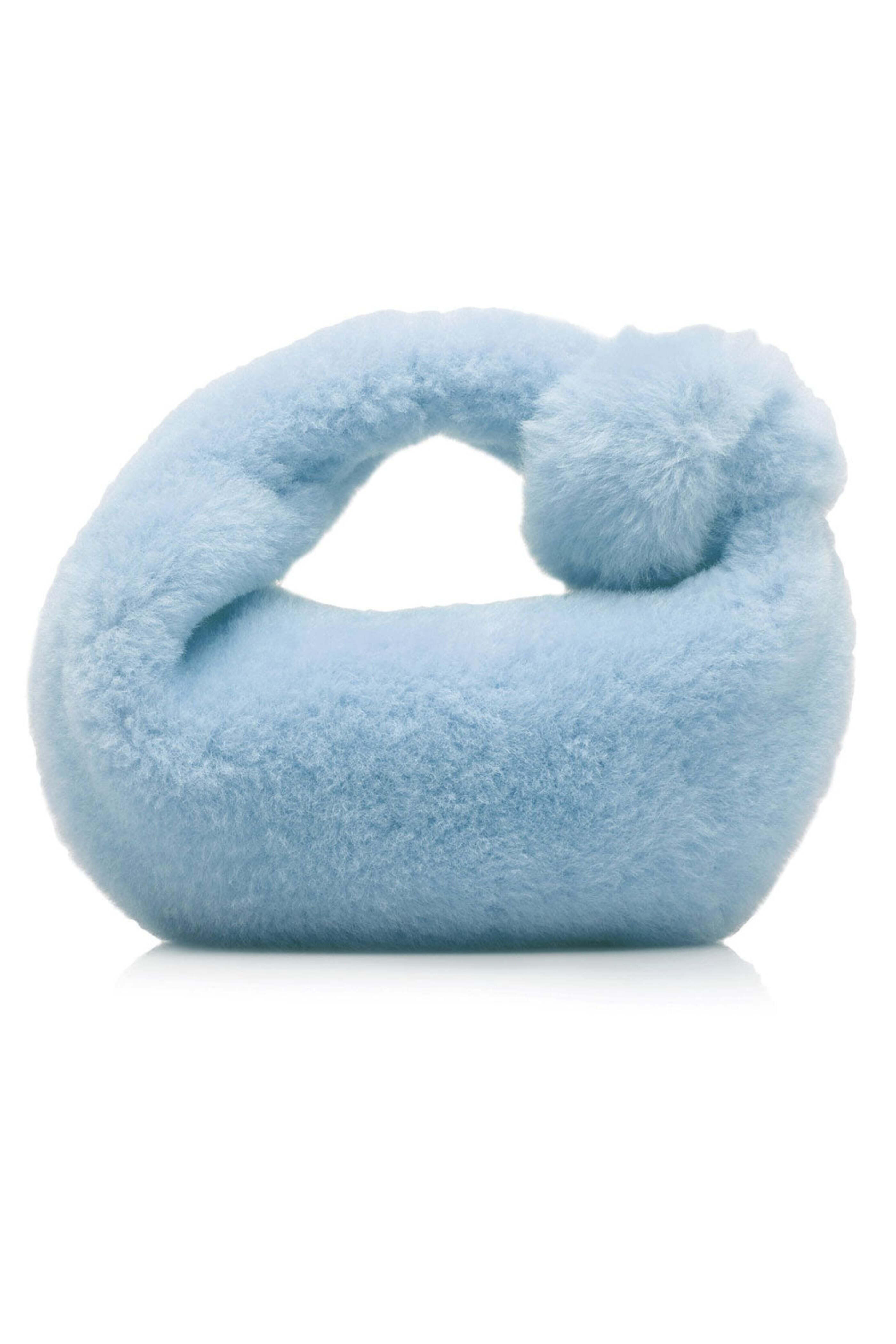 Bottega Veneta - Mini Jodie Shearling Bag in Pale Blue