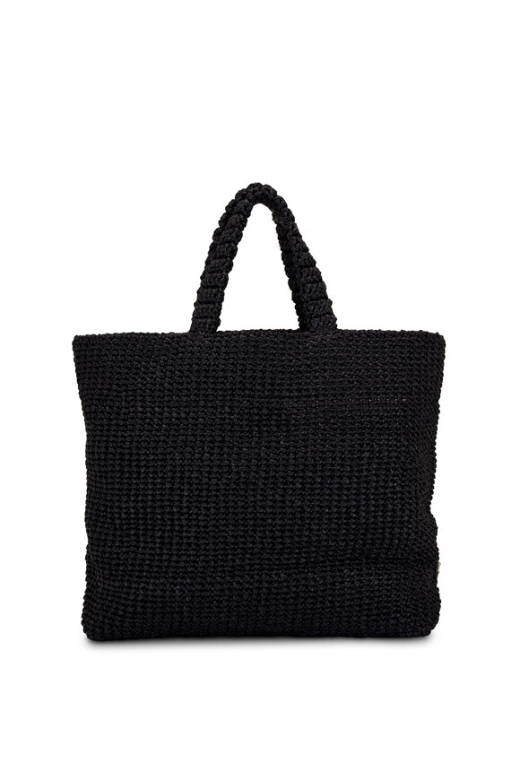 Prada - Black Raffia Tote Bag 