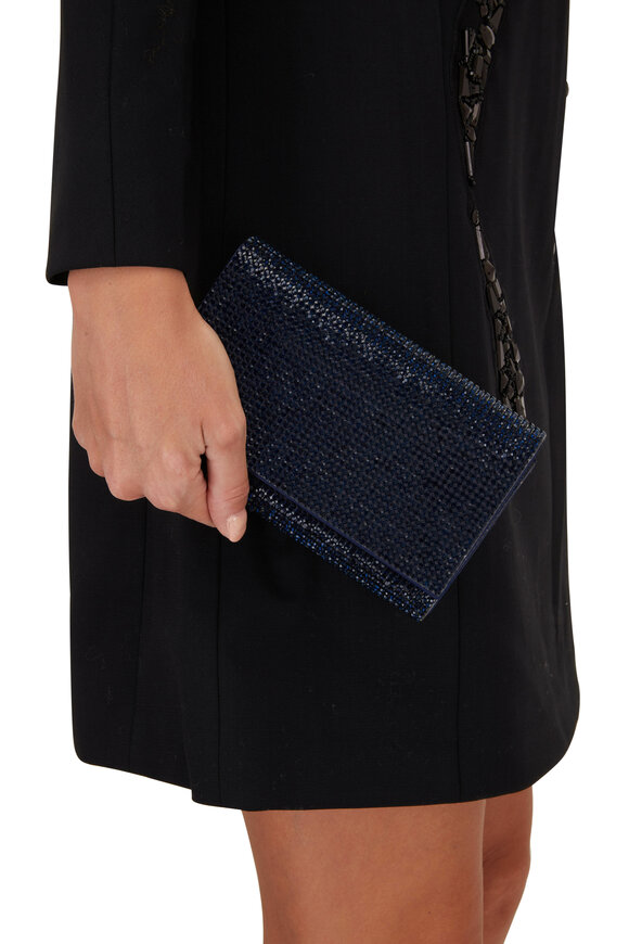 Judith Leiber Couture - Fizzy Midnight Crystal Bead Chain Clutch