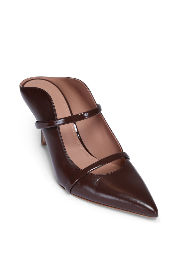Patent Flat Heel Square Toe Heeled Mules | boohoo