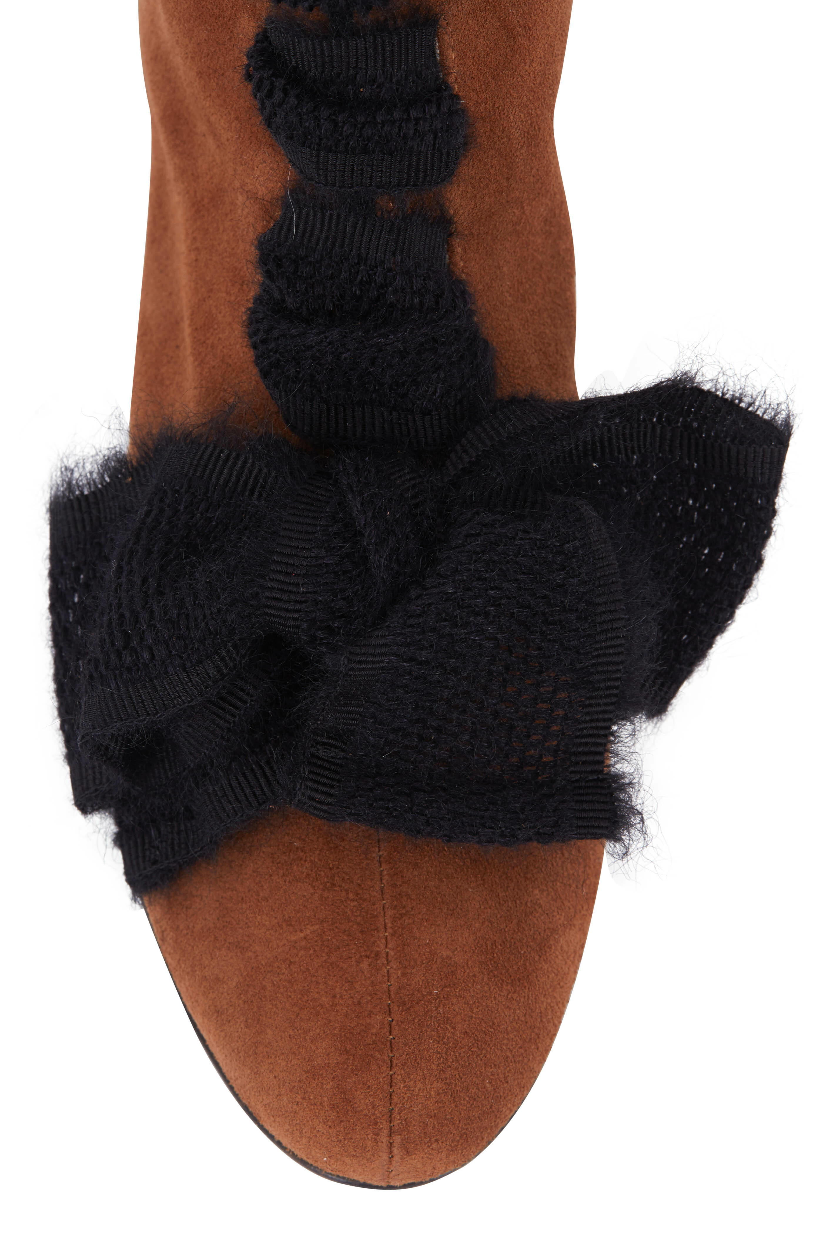 AGL - Cognac Suede Lace-Up Front Ankle Boot, 50mm