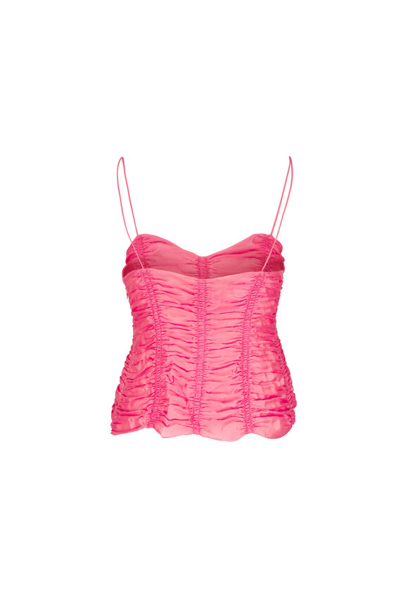 Khaite Inara Coral Light Voile Sleeveless Top - view 4