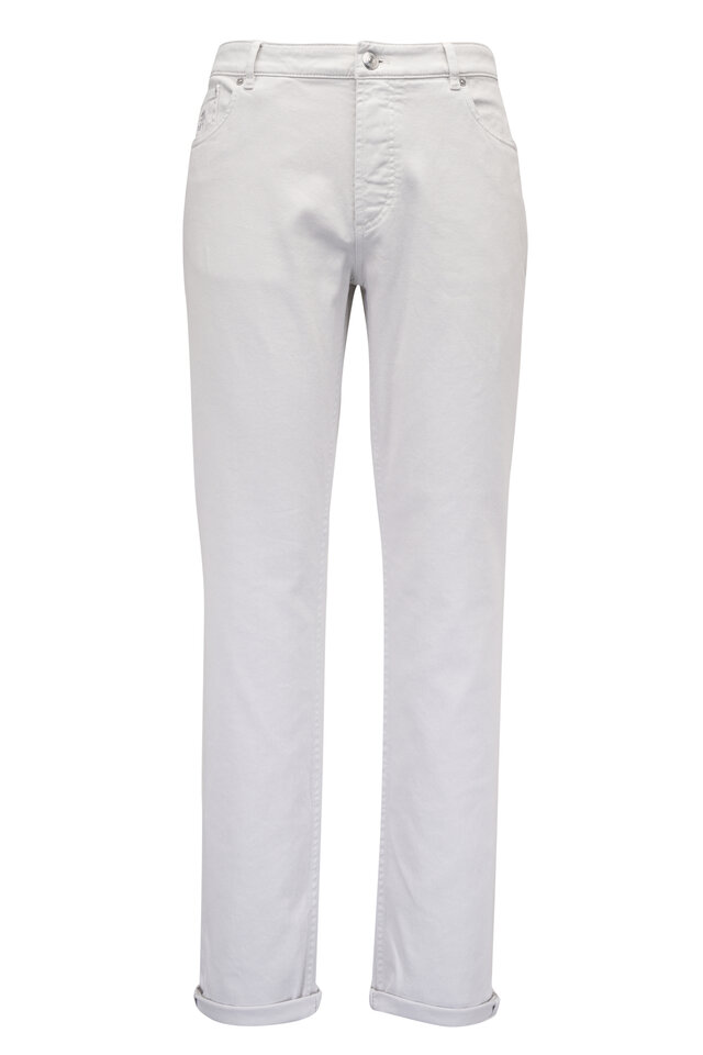 パンツ BRUNELLO CUCINELLI SS25 DYED PANTS (MA176P5994 C8690) BRUNELLO CUCINELLI Dyed Pants WHITE | Base Blu