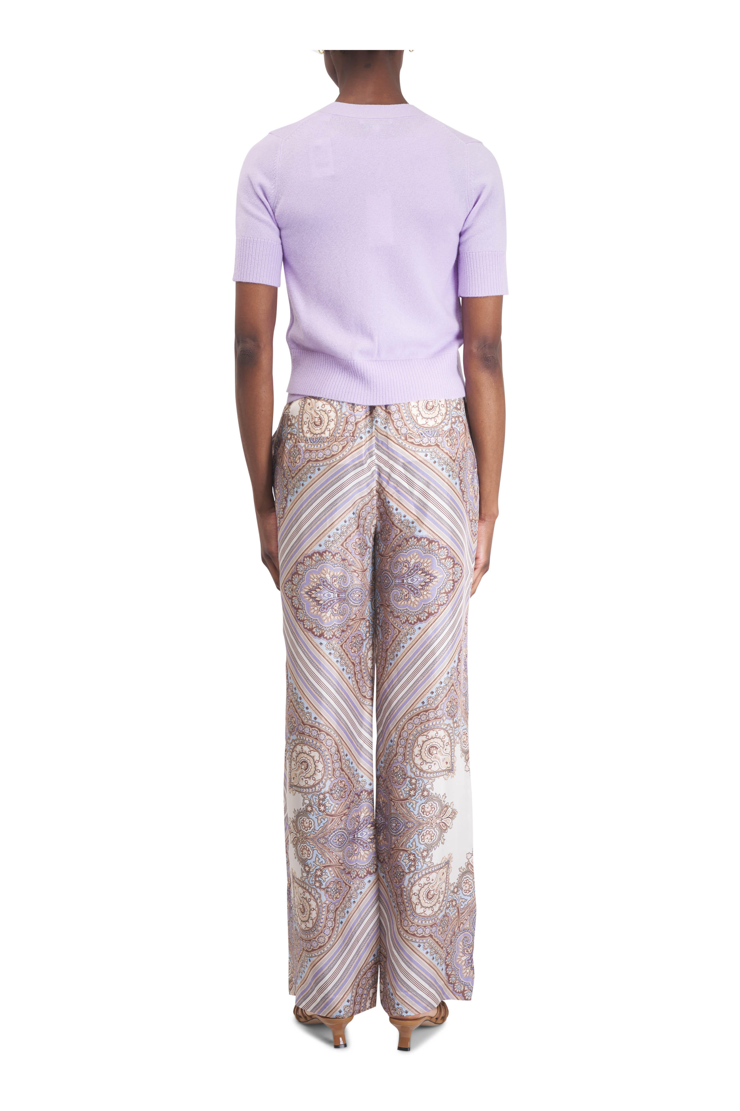 Veronica Beard - Grigore Stone Khaki Multi Silk Pant